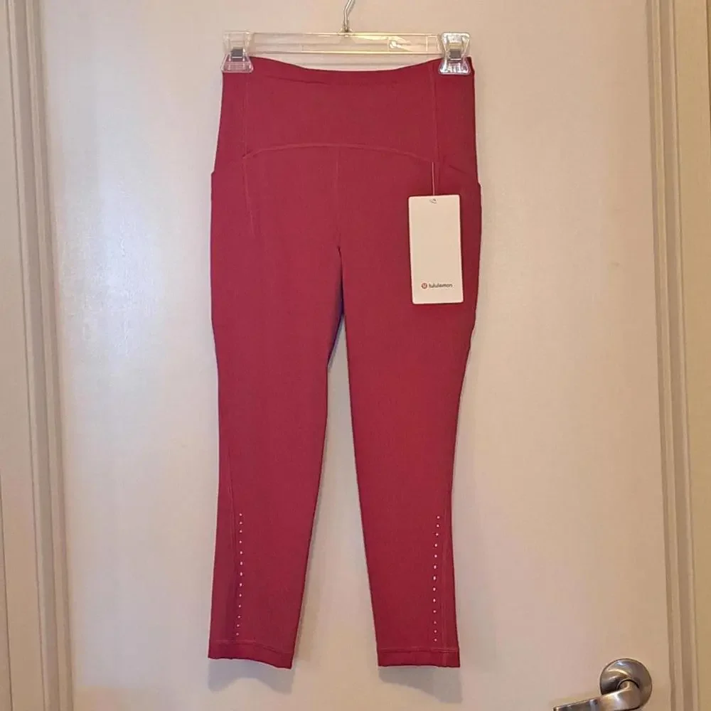New! Lululemon Fast & Free HR 23" Wild Berry Leggings - Size 8 - Picture 3 of 7